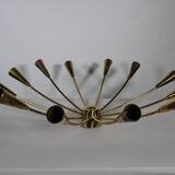 Gold Sputnik Spider 1950s 1960s Ceiling Lamp