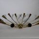 Gold Sputnik Spider 1950s 1960s Ceiling Lamp