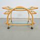 Vintage Trolley in Rattan, Bentwood and Leather, Italy, 1970s