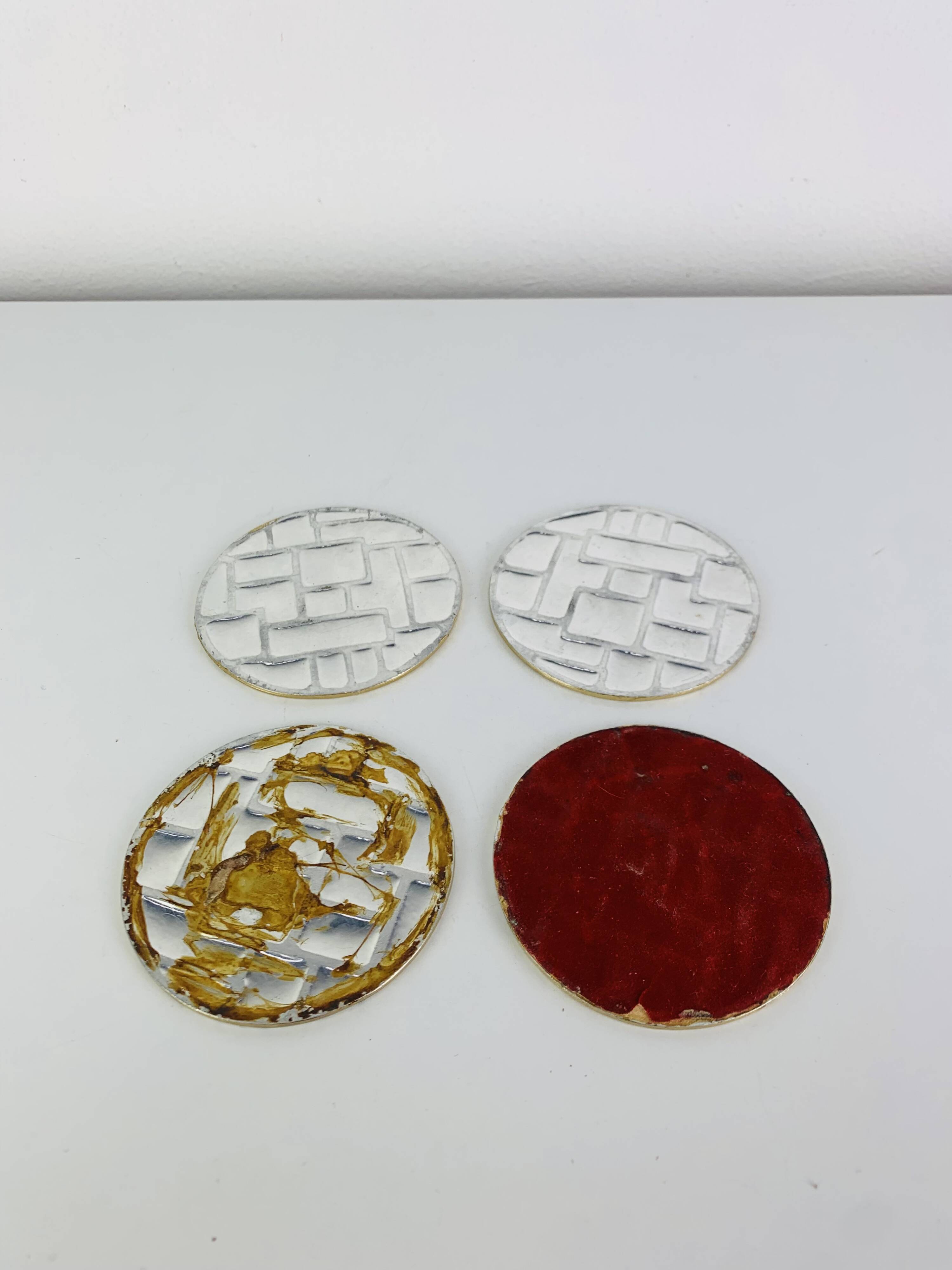 4 coasters in Mithé Espelt style, cloisonné enamels