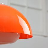Space Age Italian Orange Acrylic Glass Pendant Lamp, 1970s