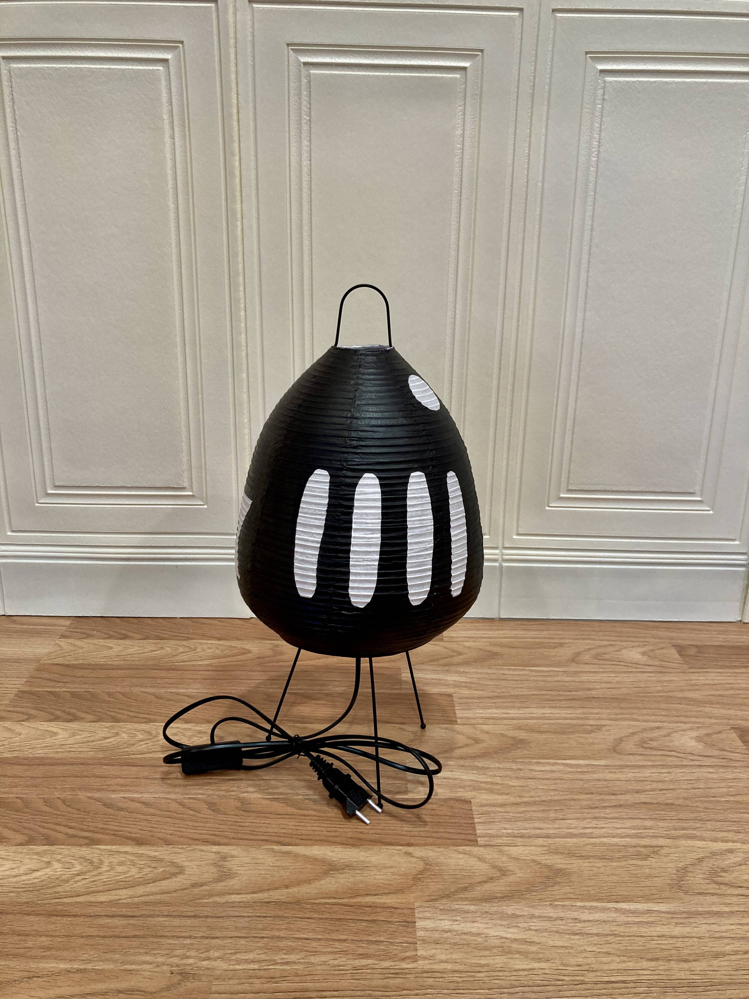 Black lamp "Paper and metal design".