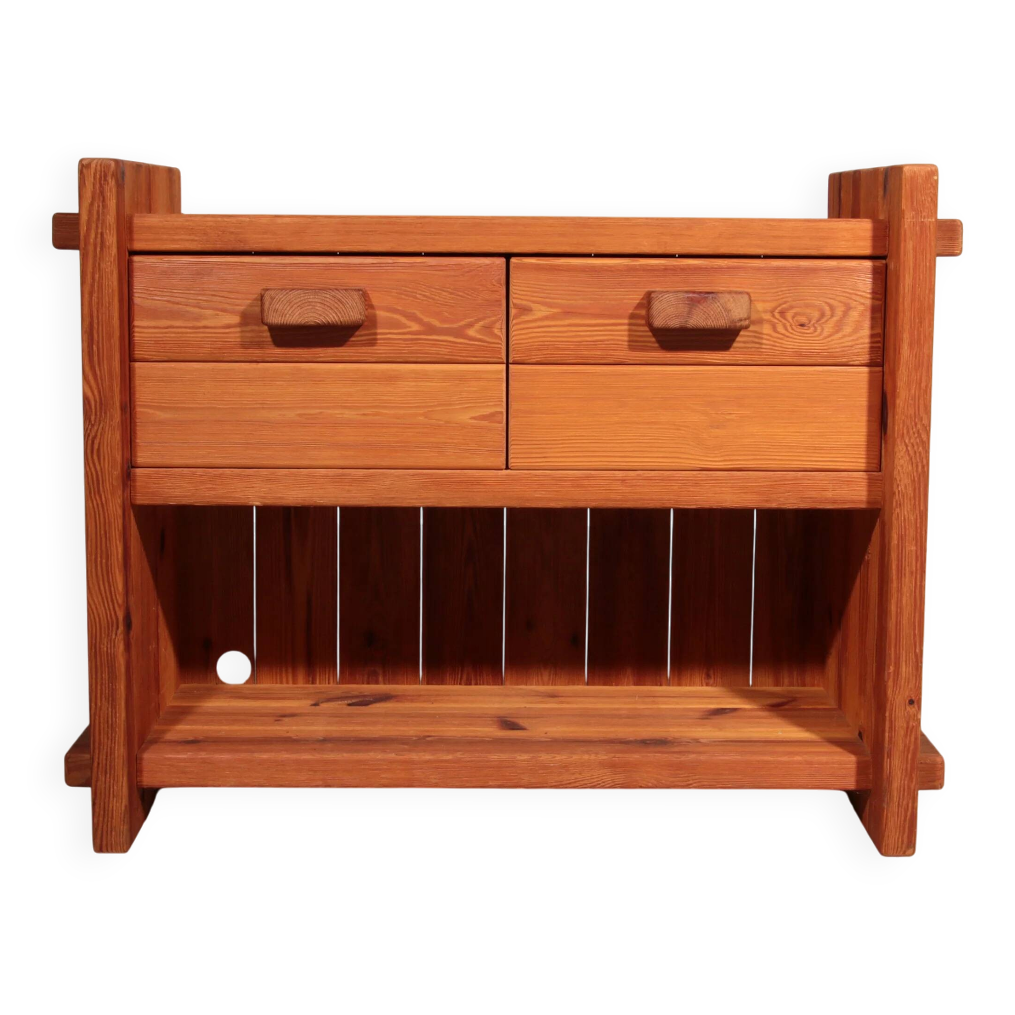 Scandinavian Brutalist pine cabinet by Hans Frydendal