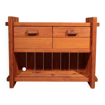 Scandinavian Brutalist pine cabinet by Hans Frydendal
