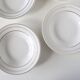 Set of 4 hollow plates, opaque porcelain, vintage French
