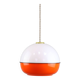 Space Age Italian Orange Plexiglass and Brass Pendant Lamp, 1970s