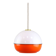 Space Age Italian Orange Plexiglass and Brass Pendant Lamp, 1970s