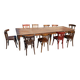 Table de drapier et ses 10 chaises