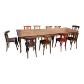 Table de drapier et ses 10 chaises