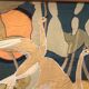Tapestry and silk a bird decor 1930 geometry cutting in the state