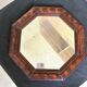 Octagonal mirror, glossy varnished oak, Art Deco.