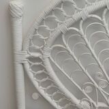 Headboard 2 places rattan peacock