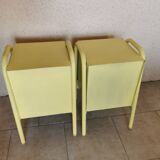 Pair of boarding school bedside tables