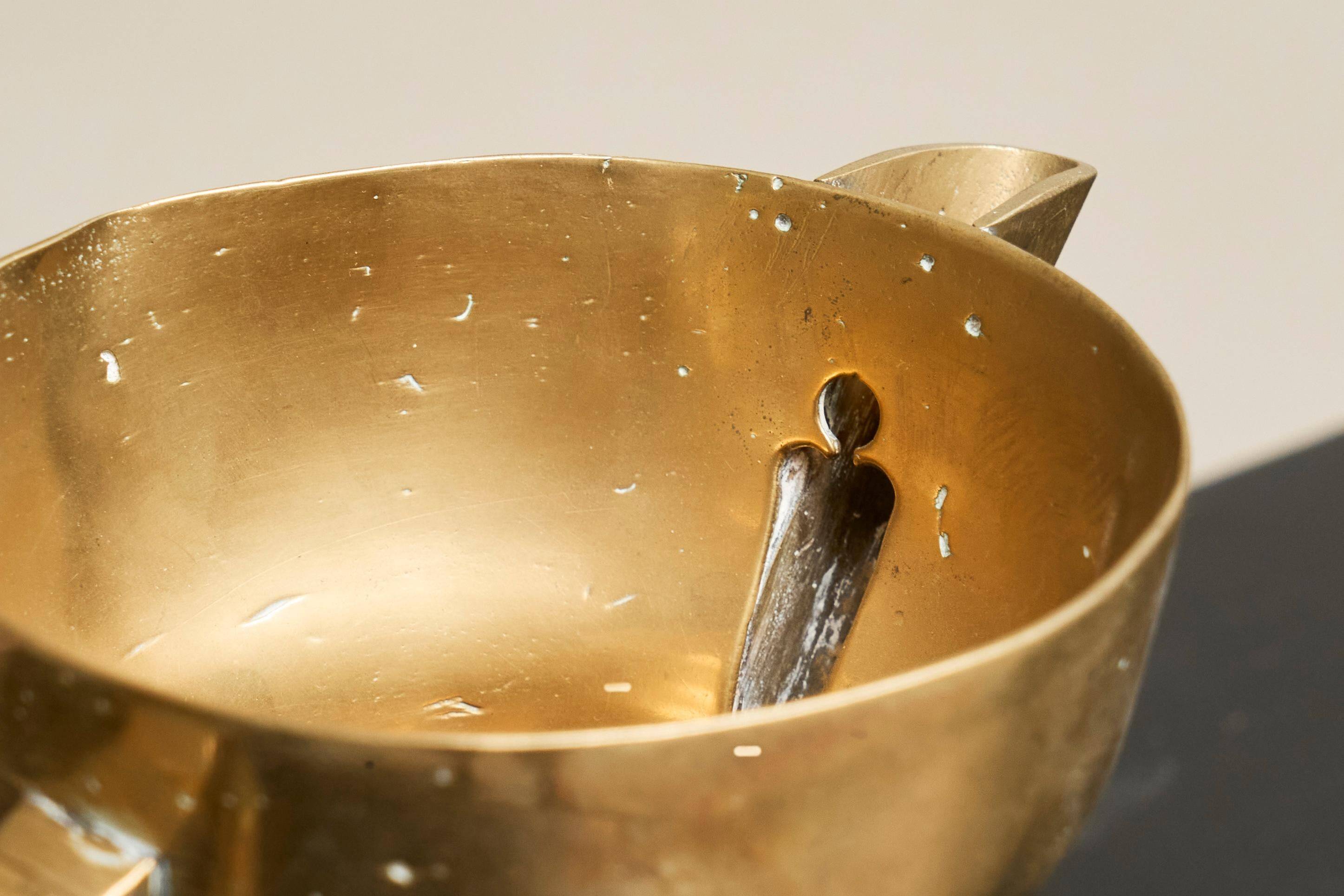 Antique brass jug, 19th century.