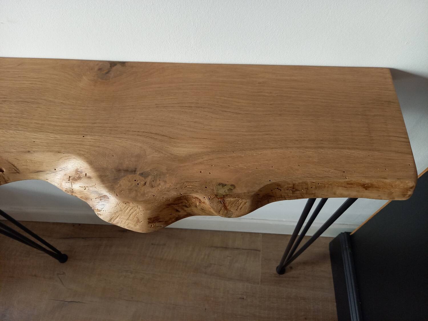 Console en chêne massif et acier