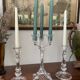 Pair of crystal candle holders