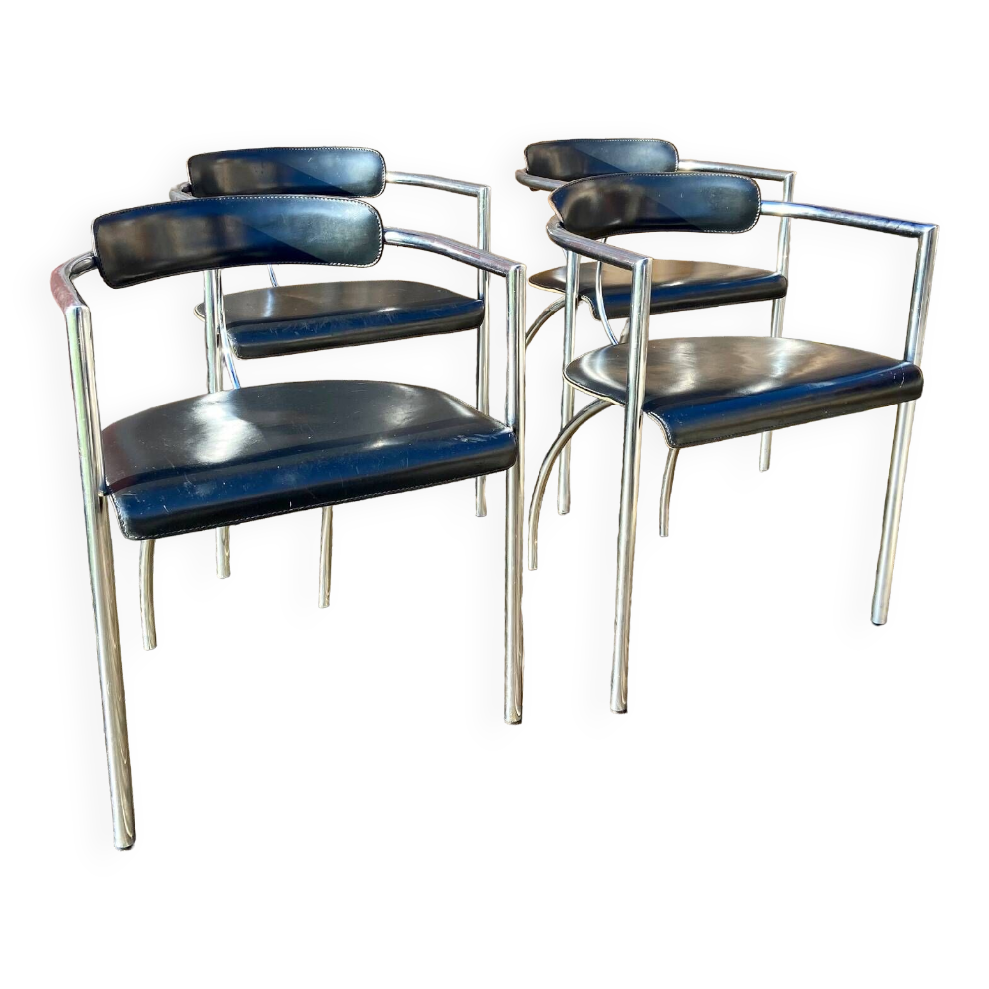 Series of 4 vintage armchairs