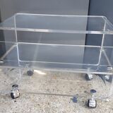 Rolling coffee table in altuglass David Lange