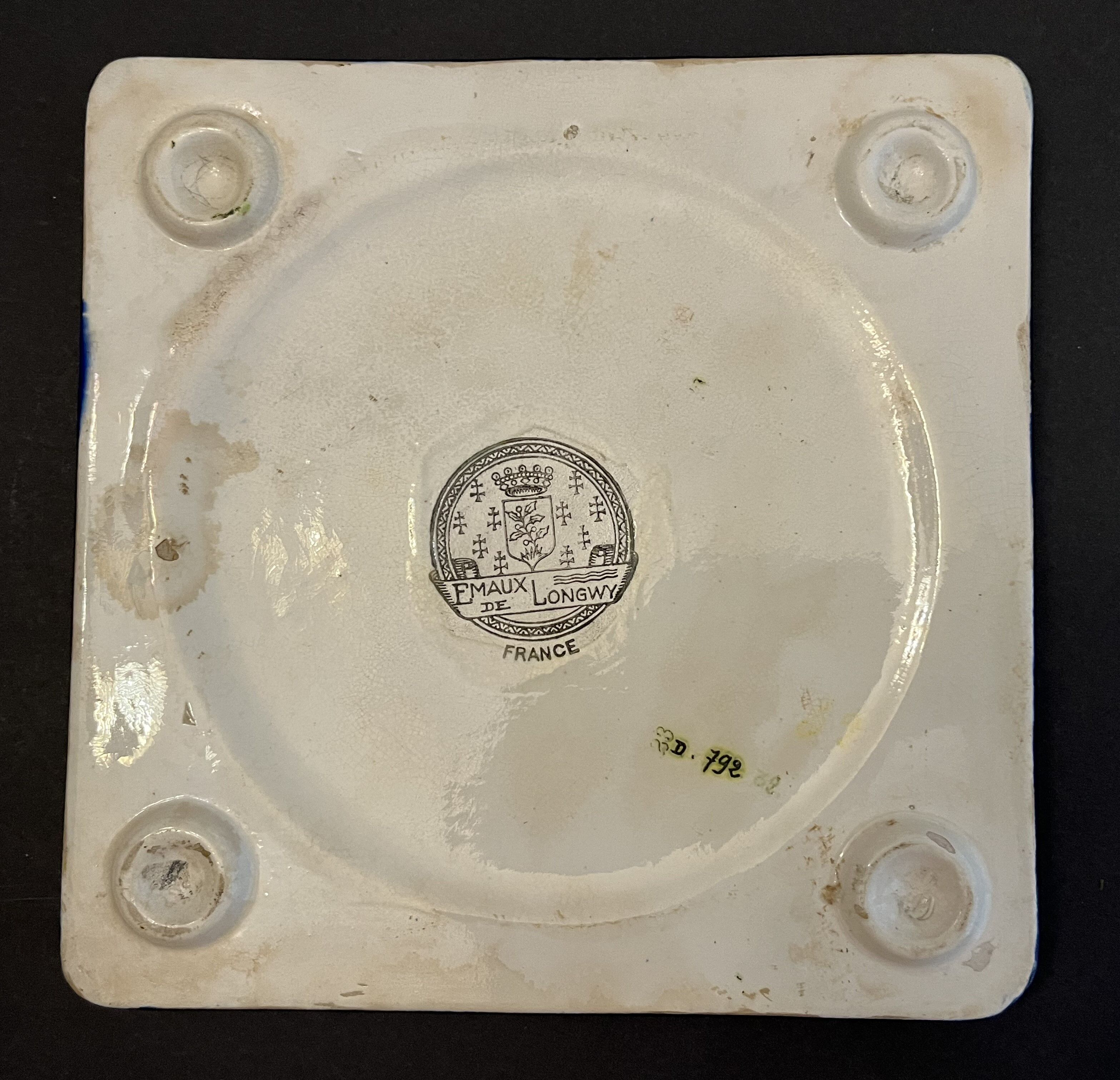 Old longwy enamel underside