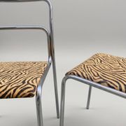 Chaise chromée style Bauhaus tissu léopard