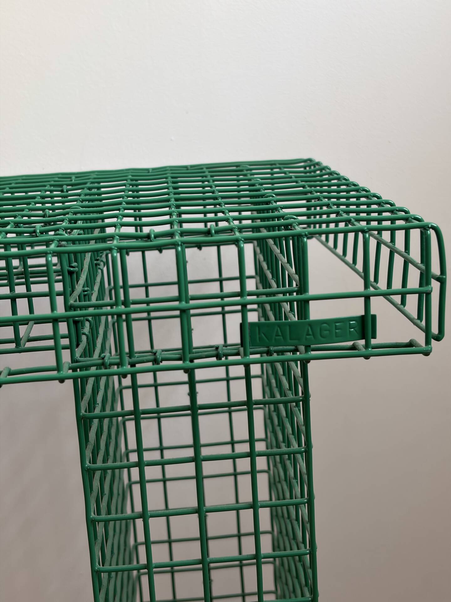 Green metal bench Kalager design