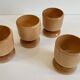 4 vintage turned wooden egg cups
