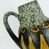 scheurich 1960s 70s VASE jug model 279-38 black and white fat lava abstract decor