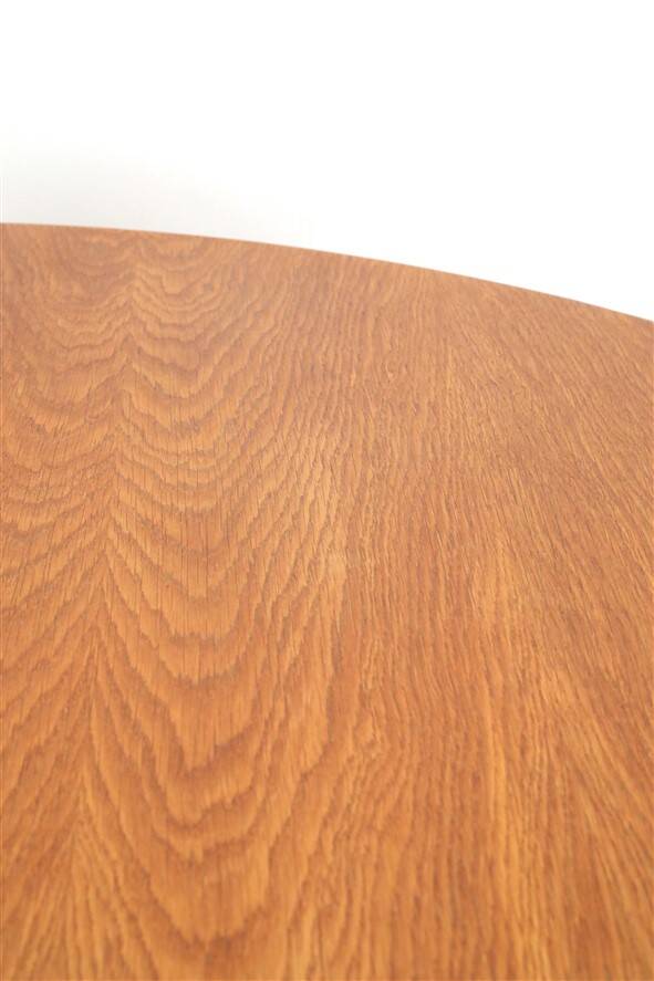 Table à manger ronde restaurée par Villy Schou Andersen / chêne / design danois moderne des années 1960 / 1970