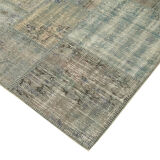 Hand-knotted oriental vintage 175 cm x 245 cm grey patchwork carpet