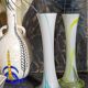 Duo of makora blown glass soliflores (krosno, poland) 1970s