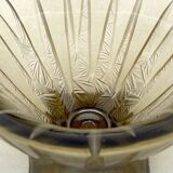 Coupe Art Déco en verre fumé à motifs géométriques