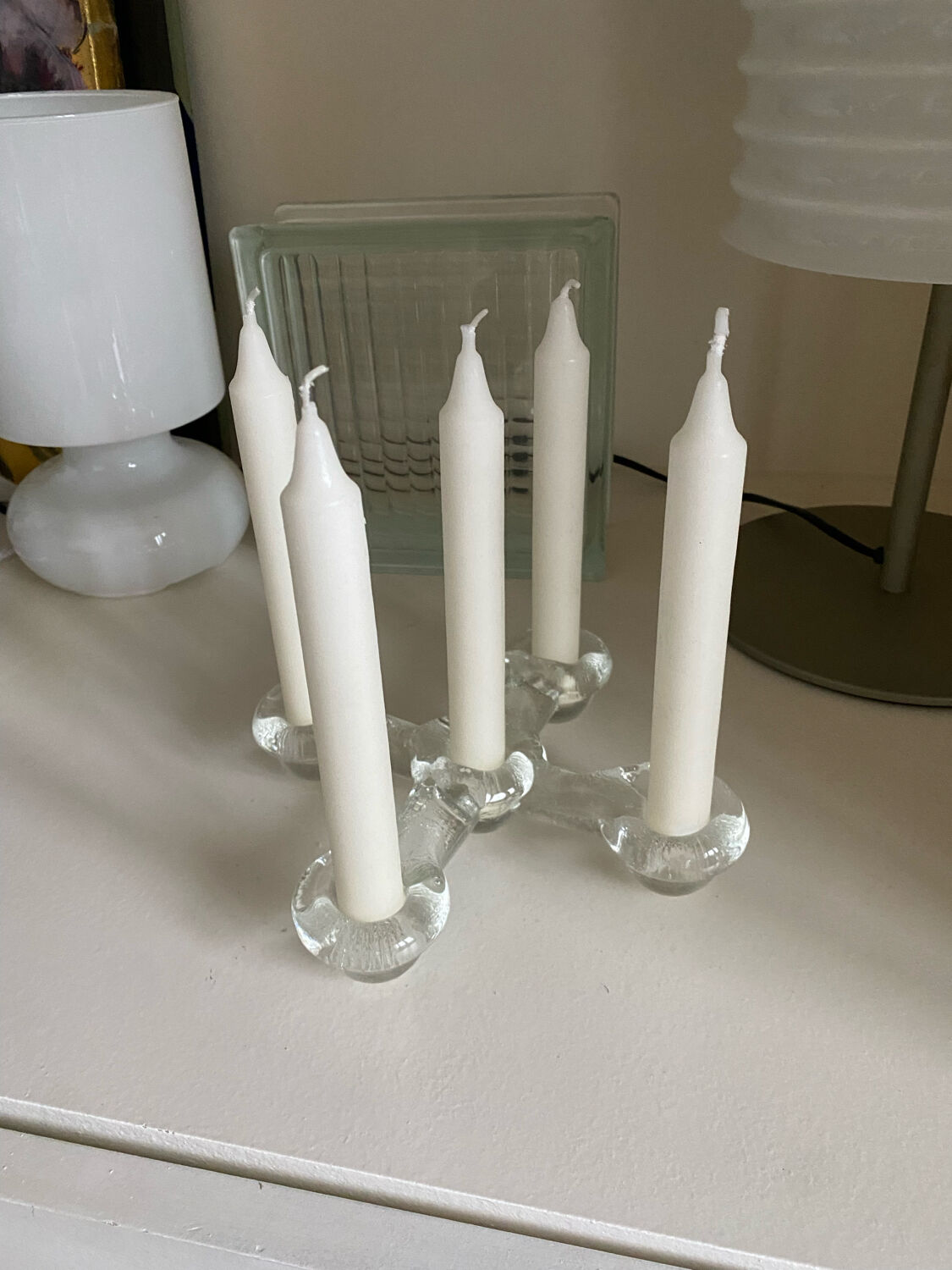 Glass candle holder Pukeberg Staffan Gellerstedt Sweden 1970s