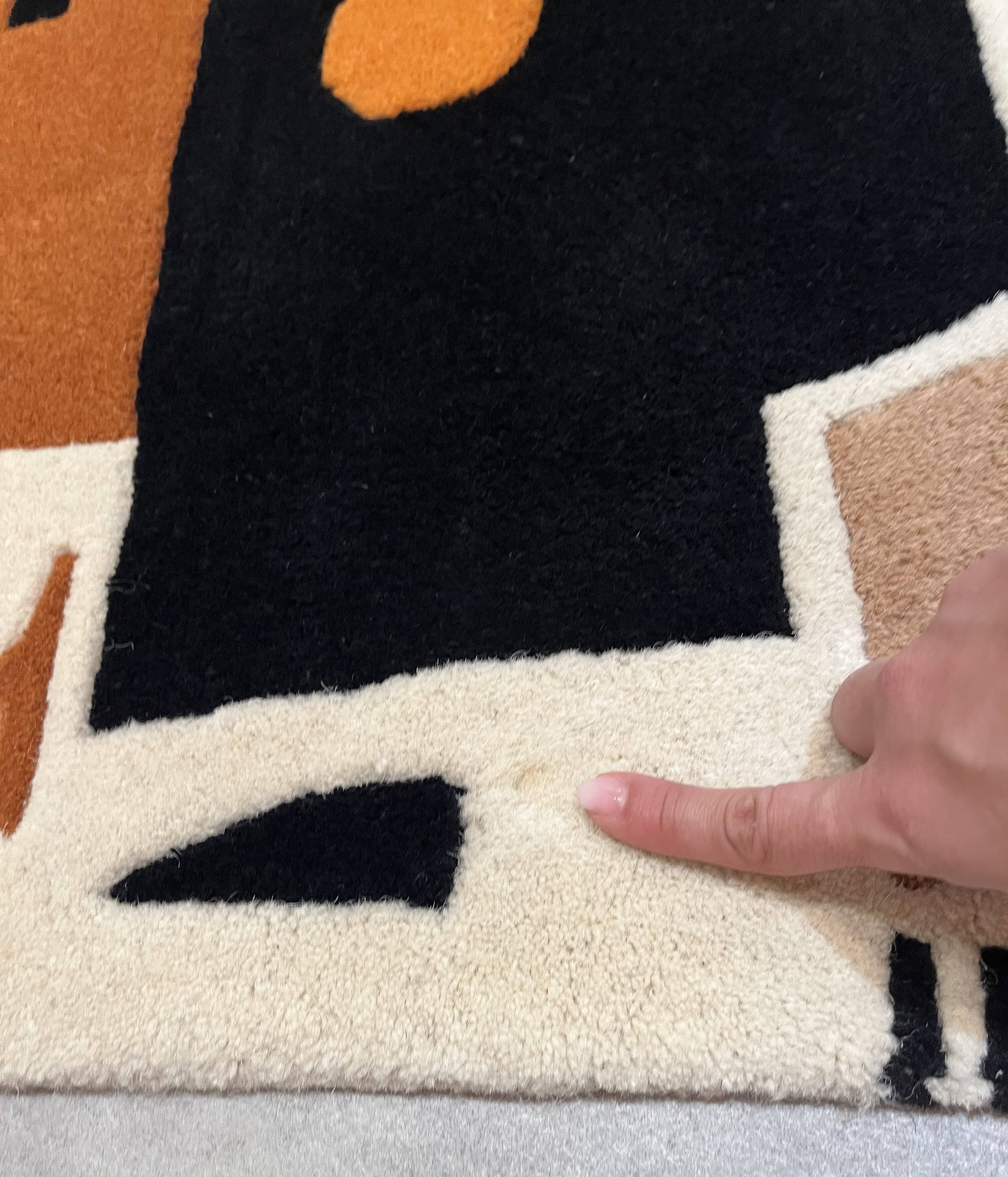 2 tapis moderne tuftés main, 1960