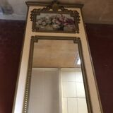 Trumeau bois miroir et tableau