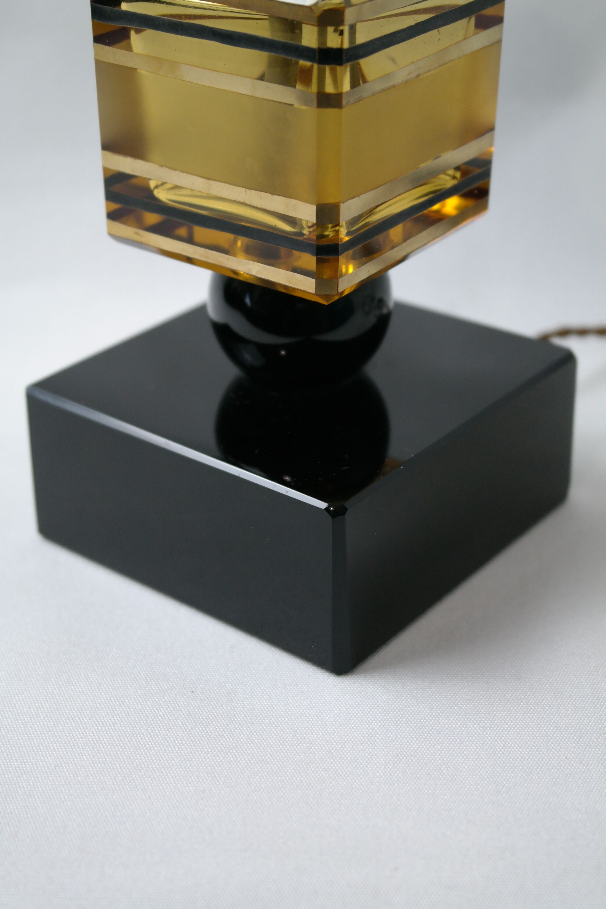 Art Deco style lamp foot in glass and ceramics