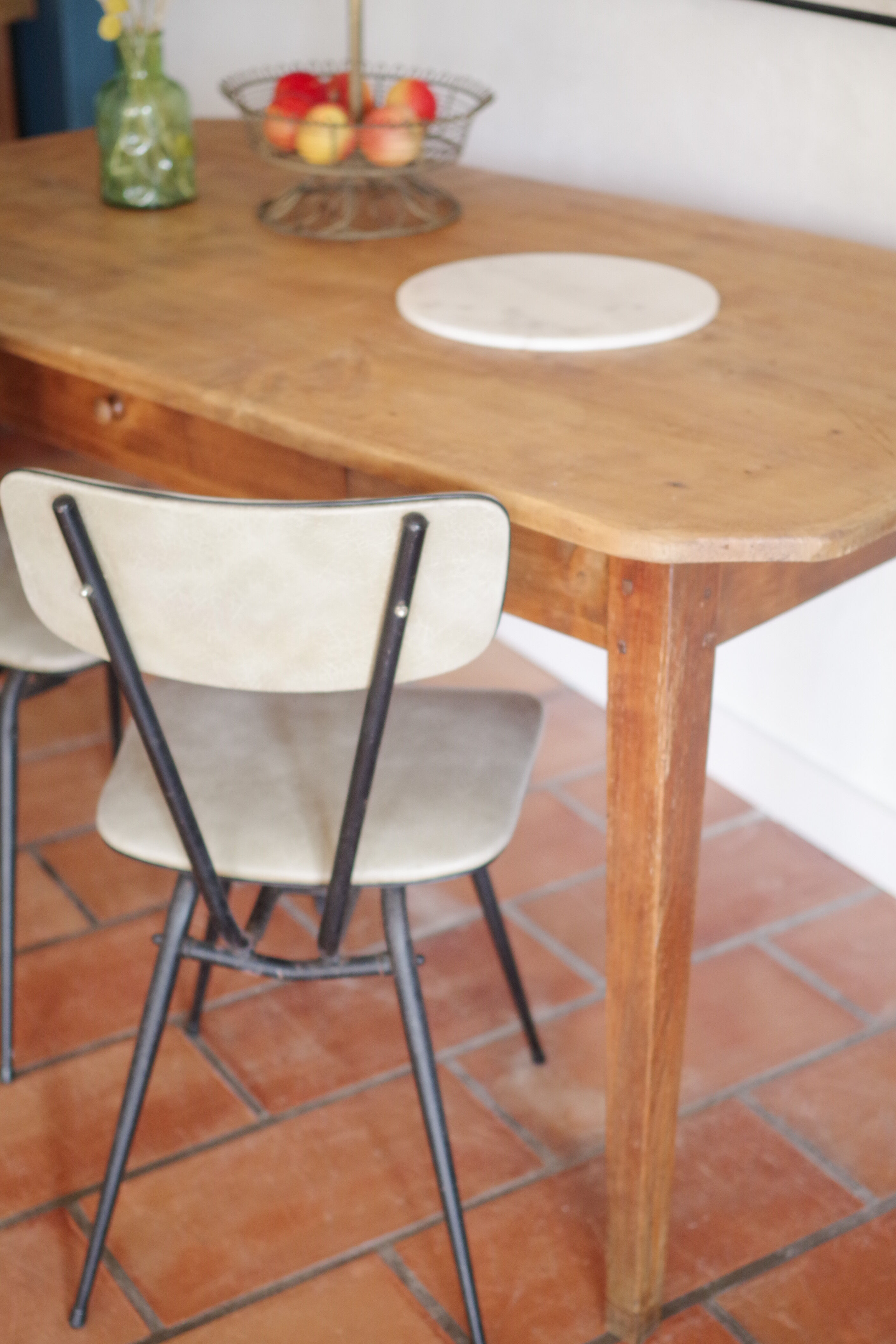 Old wooden farm table