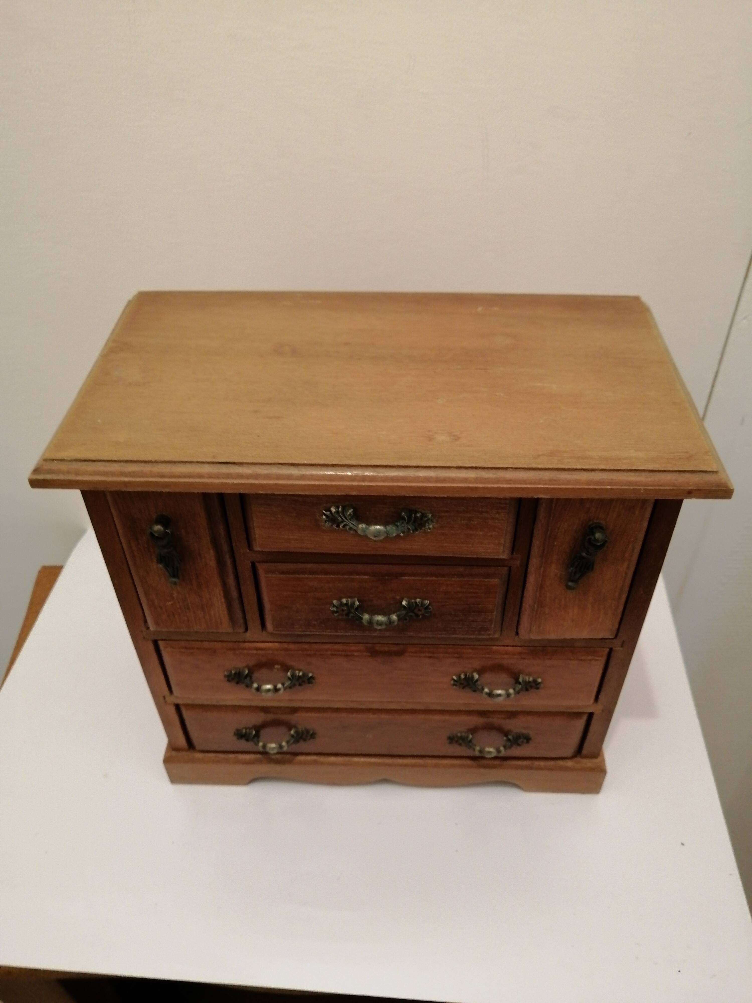 Boite a bijoux petite commode en bois vintage