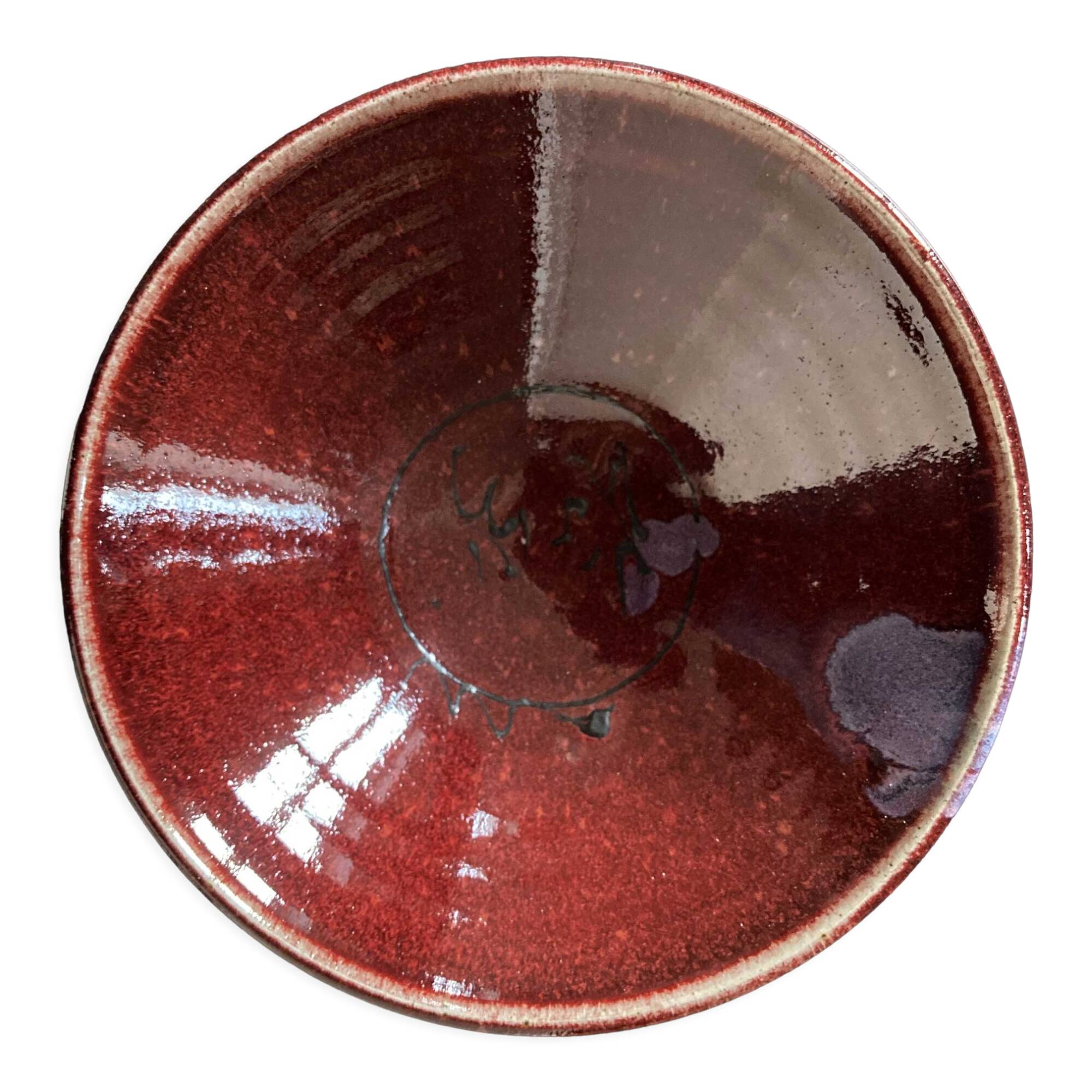 Vintage glazed ceramic cup