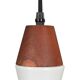 Teak / opaline glass pendant lamp / mid-century Danish modern design / 1960s
