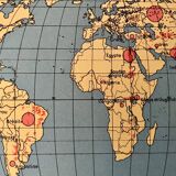Old poster on textiles in the World from 1951