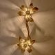 Brass organically shaped double ceiling or wall lights, 1970s
