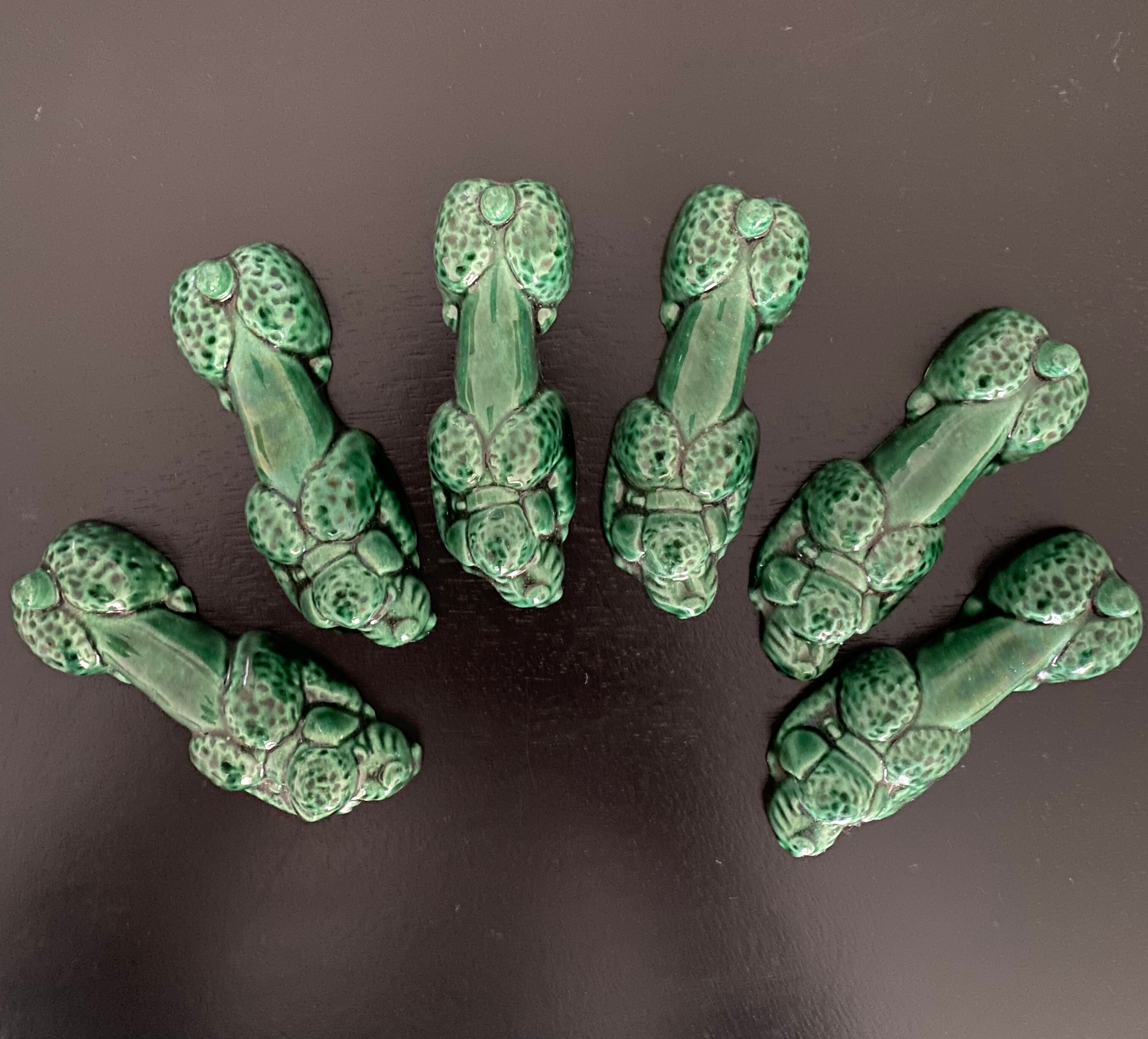 6 ceramic poodle knife holder