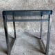Bedside table in blue plexiglass and chrome metal, 1970