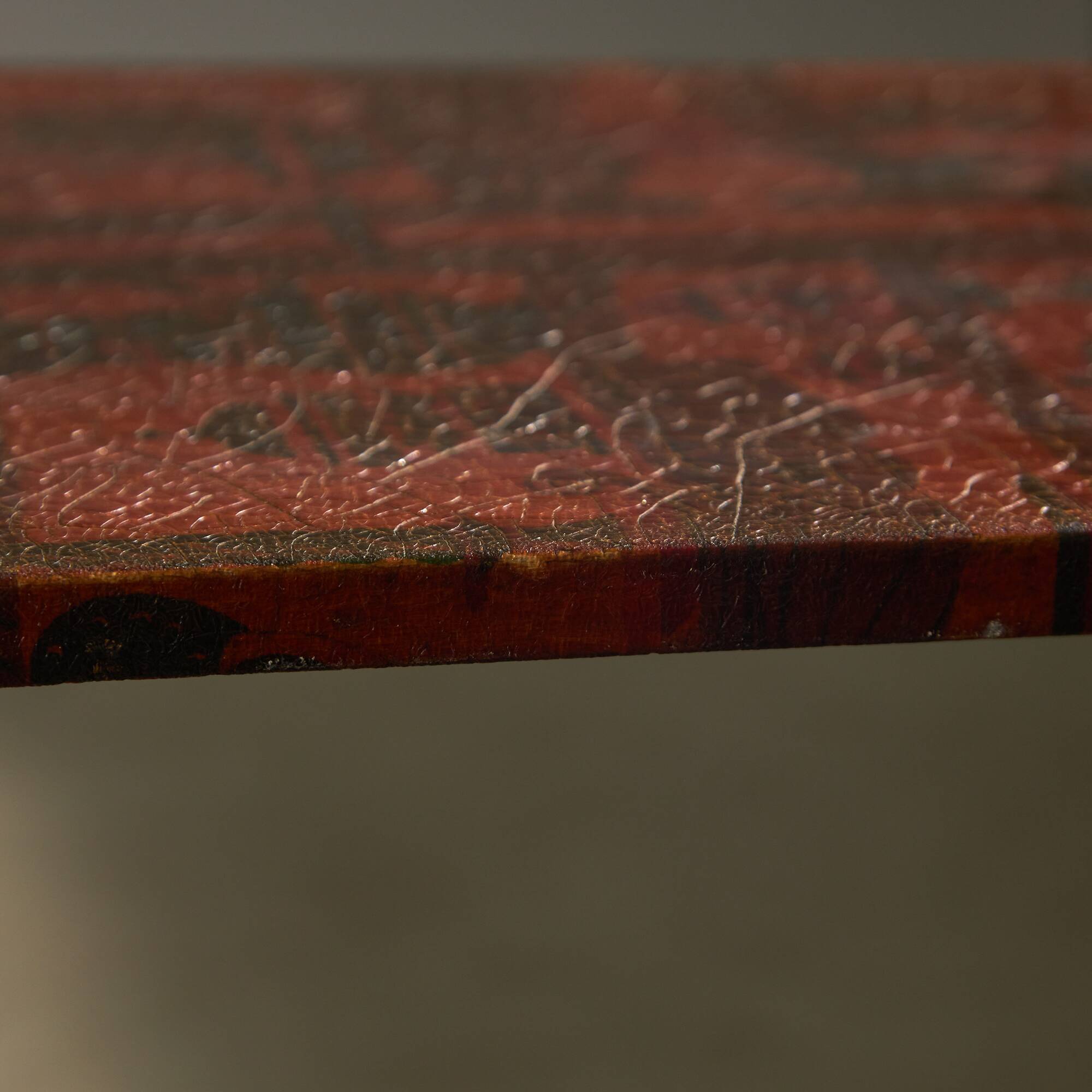 Italian Side Table with Unique Leather Top, 1970s