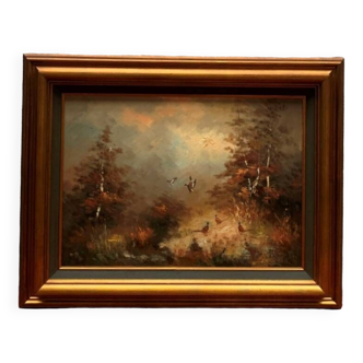 Bernard. paysage. huile sur toile.