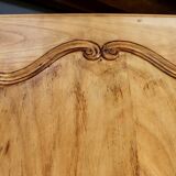 Large cherry wood folding screen with four double-sided panels.