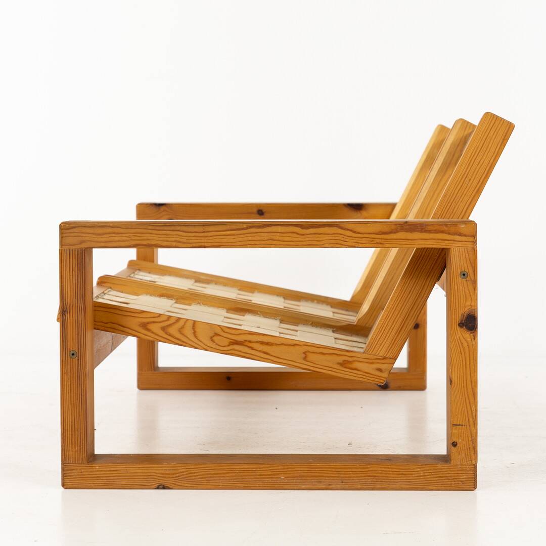 Yngve ekström. two-seater canapé, in pine.