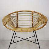 Rattan and metal chair