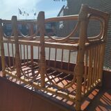 Rattan shelf, several boxes