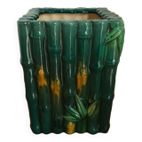 Cache pot barbotine Orchies forme bambou vintage